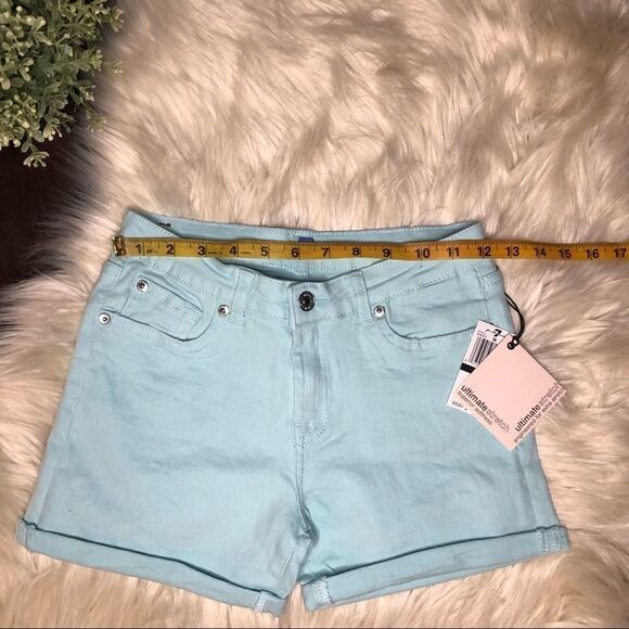 7 for all mans kind girls mint denim shorts sz 14 - Picture 5 of 7